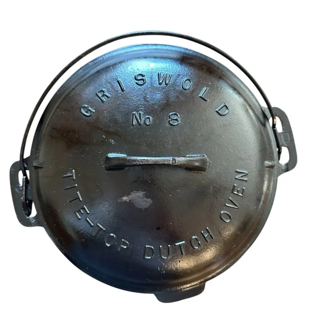 Vintage Griswold Erie No 8 Cast Iron Tite-Top Dutch Oven833 w/lid &Trivet 2551